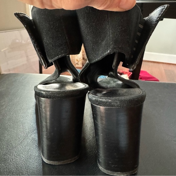 Vaneli Black Suede Peep-Toe Heeled Sandals 3” - Picture 4 of 8